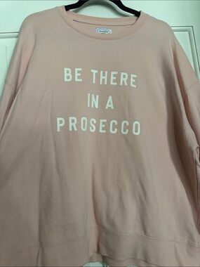 Mud Pie Pink "Be There In A Prosecco" Sweatshirt